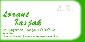 lorant kasjak business card